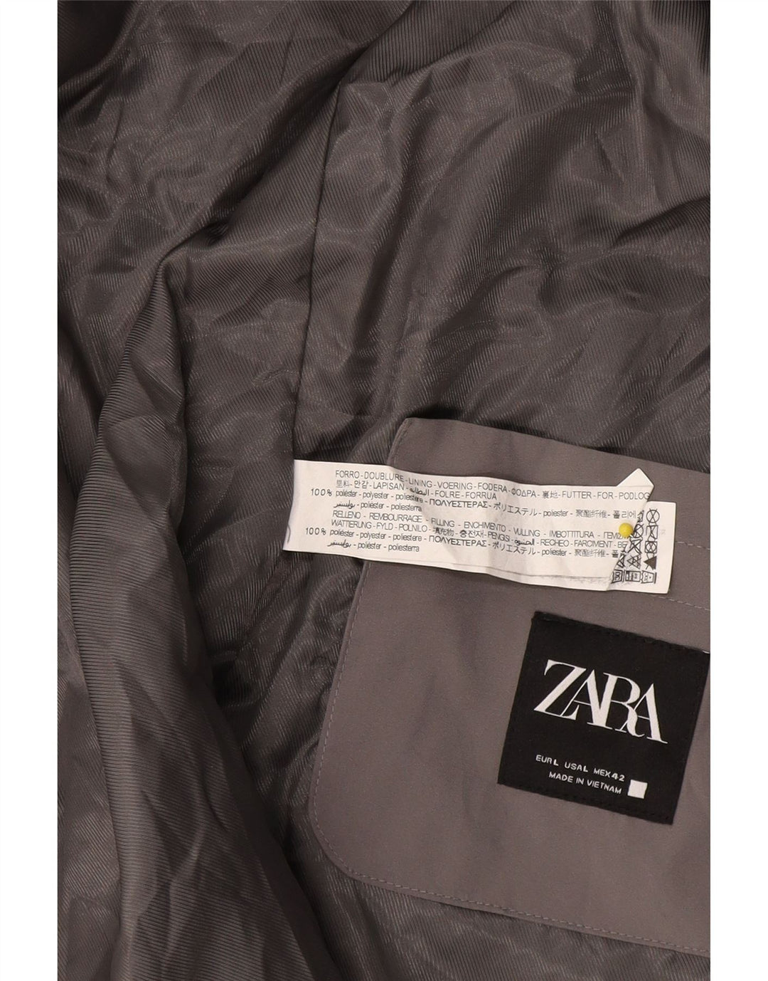 Gilet da uomo Zara UK 40 grande grigio poliestere