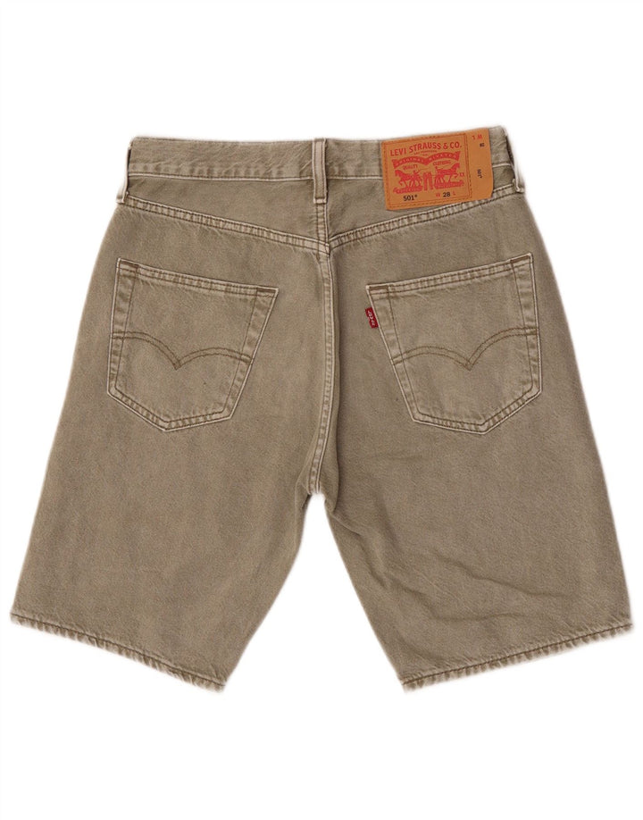 Pantaloncini di jeans Levi's 501 da uomo W28 piccoli in cotone kaki