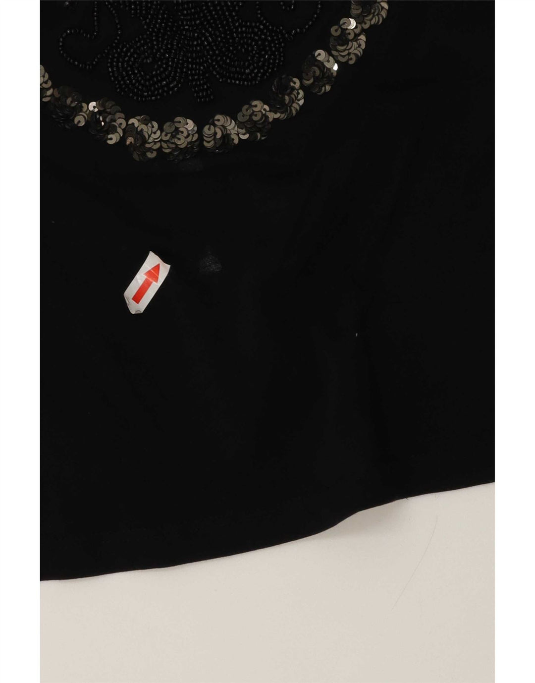 Diesel Top grafico da donna a maniche lunghe UK 8 piccolo in cotone nero