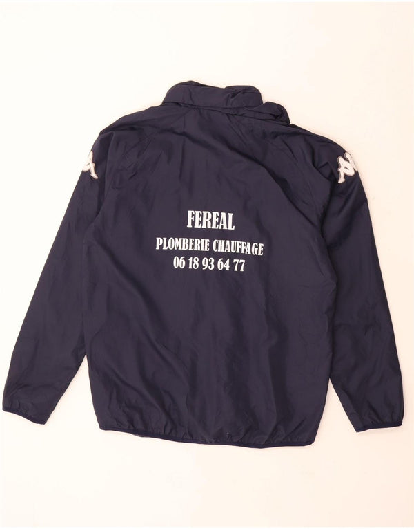 Giacca da ginnastica da uomo con cappuccio con grafica KAPPA media poliestere blu navy