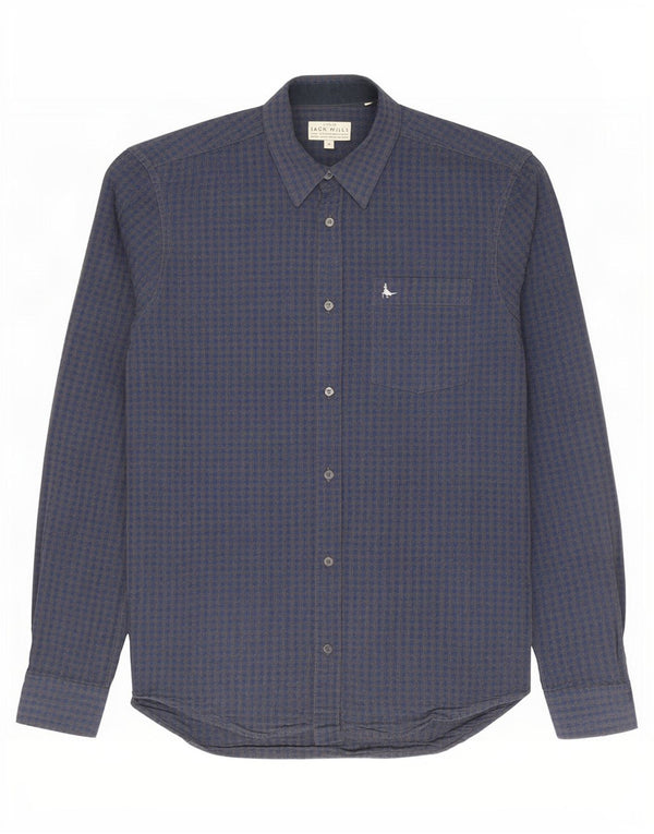 Camicia slim fit da uomo Jack Wills in cotone a quadretti blu navy medio