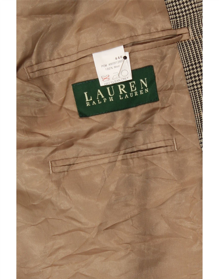 Polo Ralph Lauren Giacca blazer a 2 bottoni da uomo UK 44 2XL Pied de poule beige