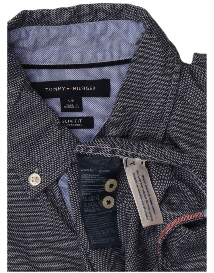TOMMY HILFIGER Camicia slim fit da uomo piccola in cotone blu navy