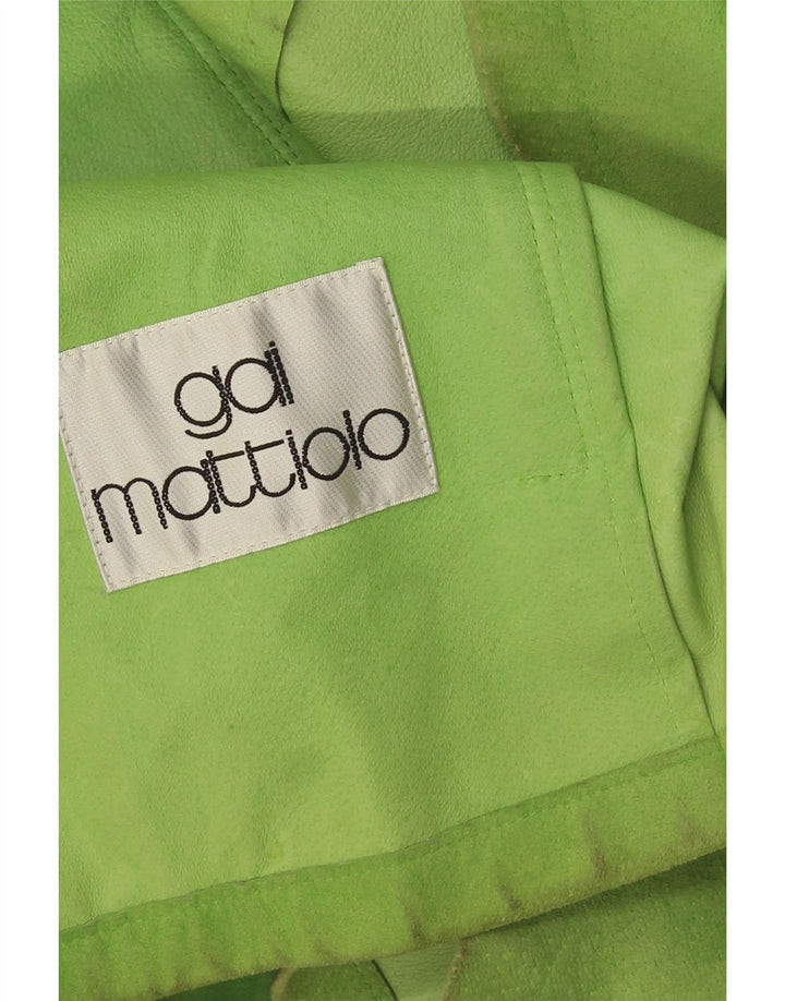 Giacca in pelle scamosciata da donna Gai Mattiolo UK 16 Large Verde