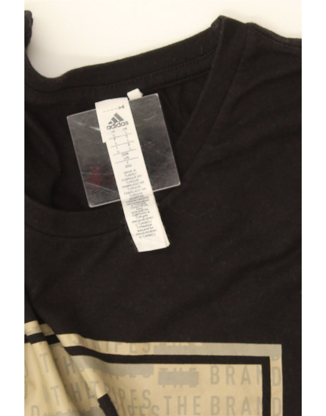 T-shirt grafica da uomo Adidas Top grande in cotone nero