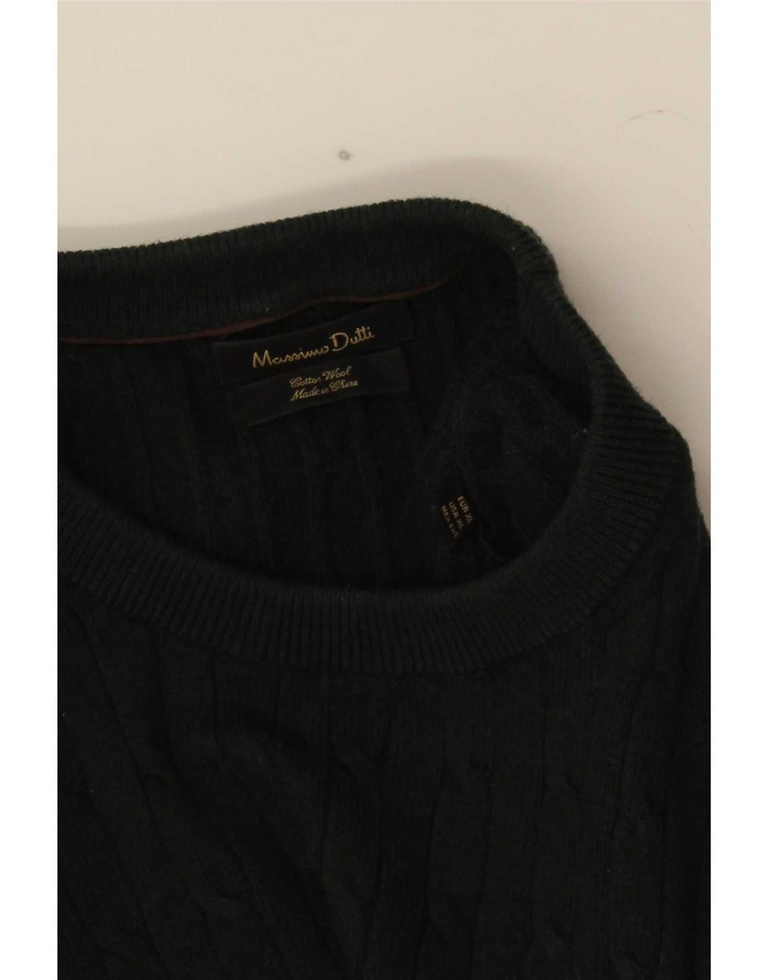Maglione maglione girocollo da uomo Massimo Dutti XL cotone verde