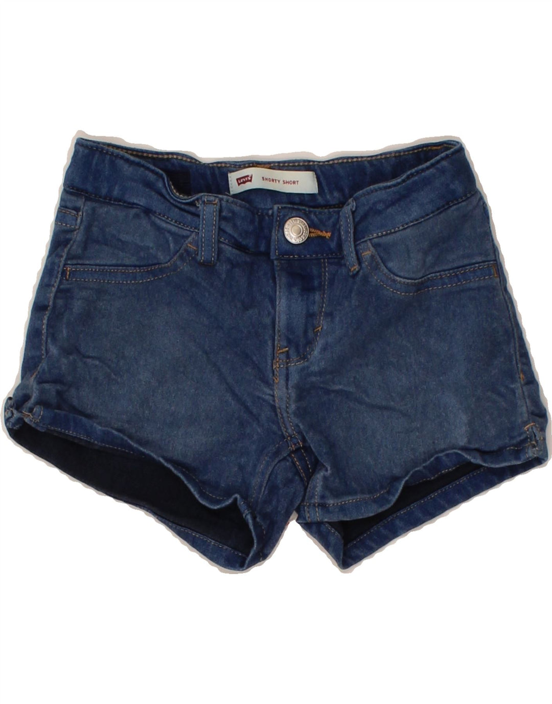 LEVI'S Girls Denim Shorts 6-7 Years W23 Blue Polyester Vintage Levi's and Second-Hand Levi's from Messina Hembry 