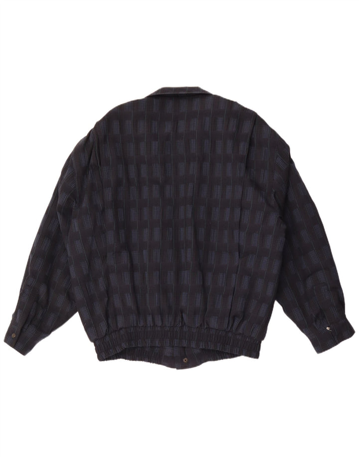 Giacca bomber militare da uomo Trevira UK 44 2XL Poliestere a quadri blu navy
