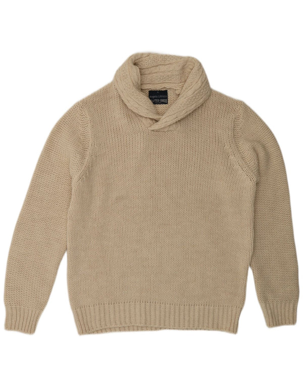 Angelo Litrico Maglione da uomo con collo a scialle XL Beige acrilico