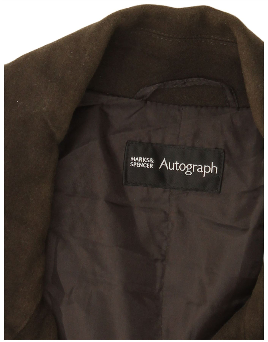 Giacca in pelle scamosciata aperta Marks & Spencer da uomo Autograph UK 42 XL Cachi