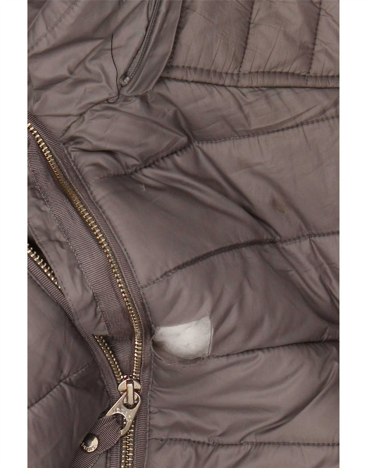 Joules Cappotto imbottito con cappuccio da donna UK 12 Poliestere grigio medio