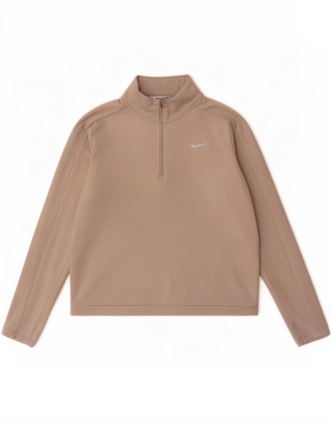 Top della tuta pullover con zip e collo Nike Dri Fit da donna UK 14 Grigio medio