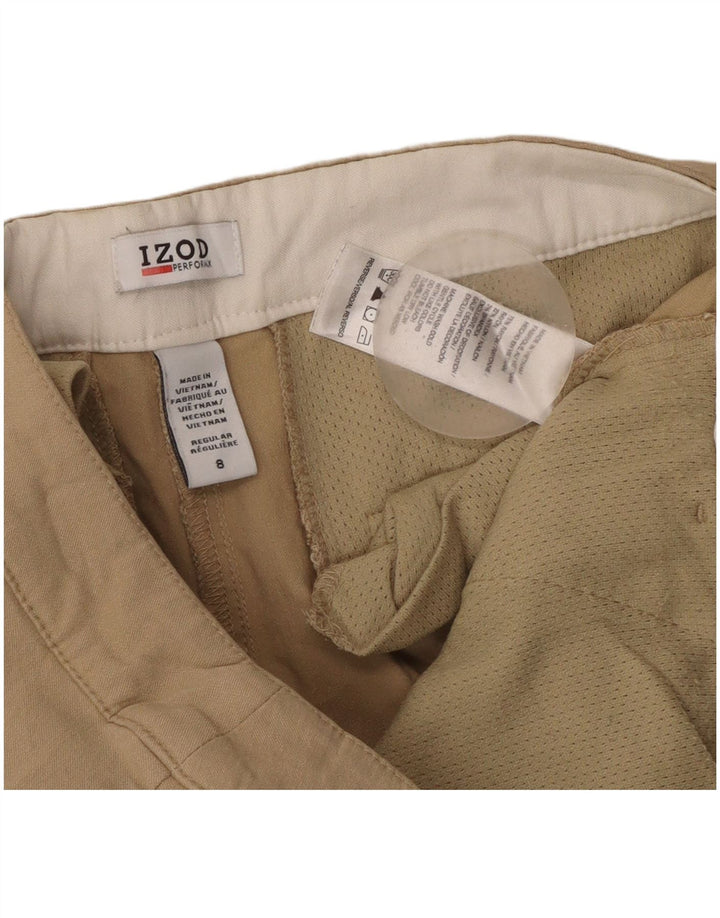 Pantaloni chino dritti da donna IZOD US 8 medi W34 L30 Rayon beige