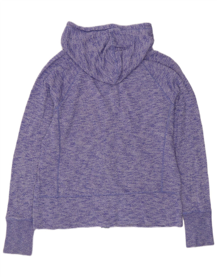 Maglione con cappuccio e zip da donna GAP UK 16 Grande cotone screziato viola