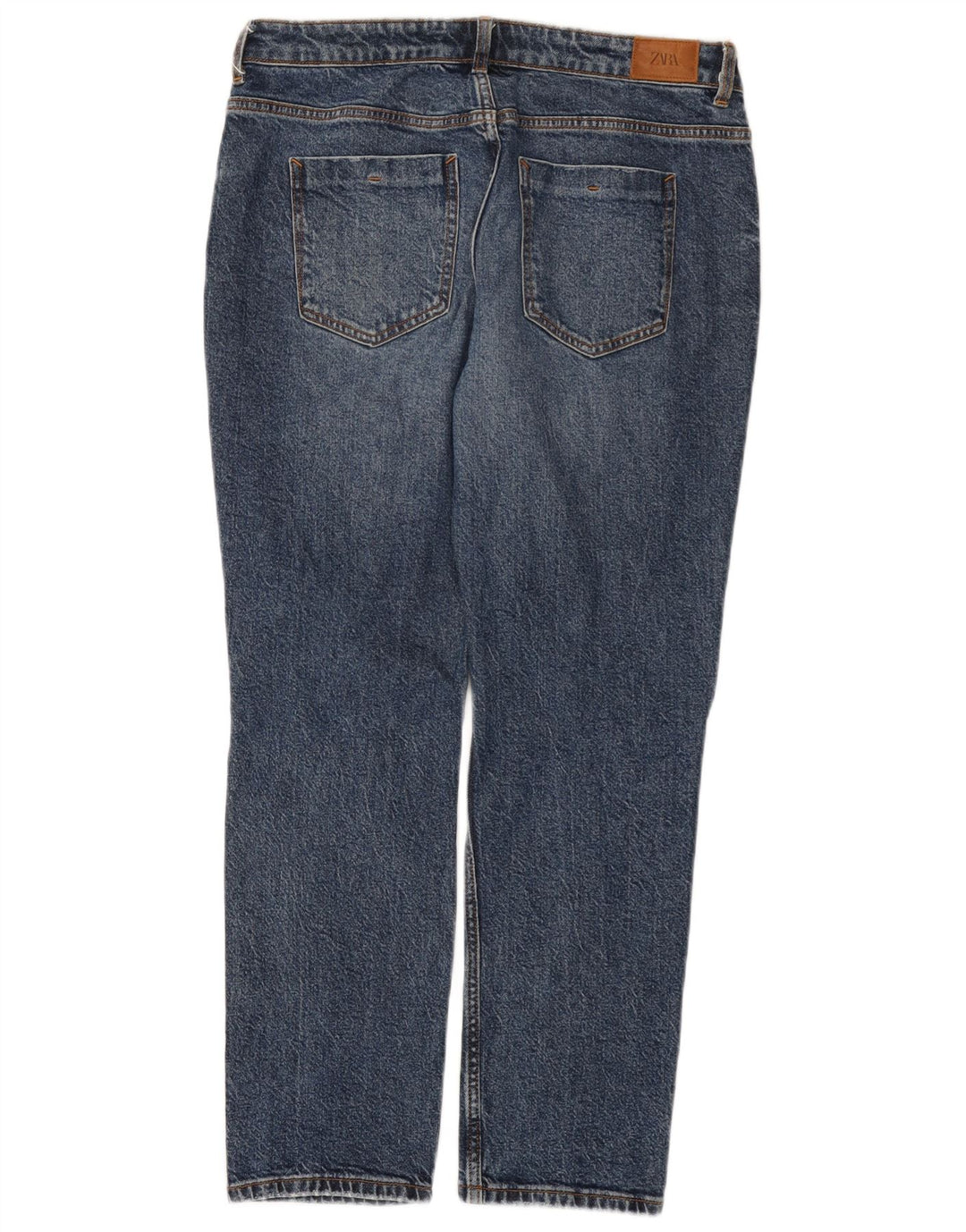Jeans dritti effetto invecchiato da donna Zara EU 40 medio W30 L28 cotone blu