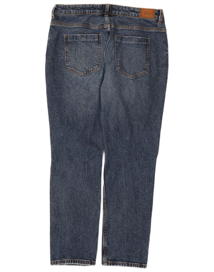 Jeans dritti effetto invecchiato da donna Zara EU 40 medio W30 L28 cotone blu