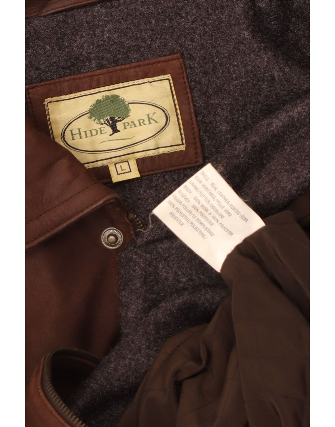 Giacca in pelle da uomo Hidepark UK 40 grande in pelle marrone