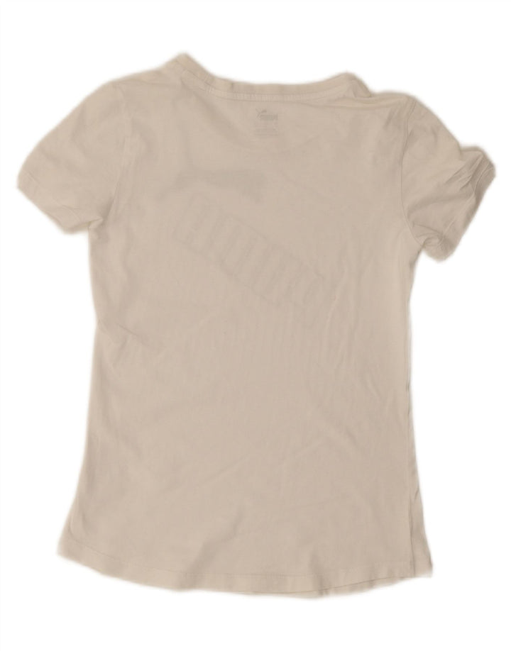 T-shirt grafica da donna Puma UK 10 piccola bianca
