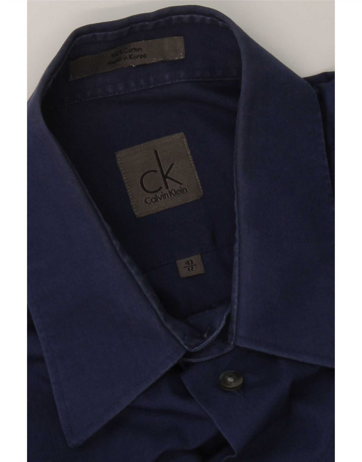 Camicia da uomo Calvin Klein taglia 17 XL in cotone blu