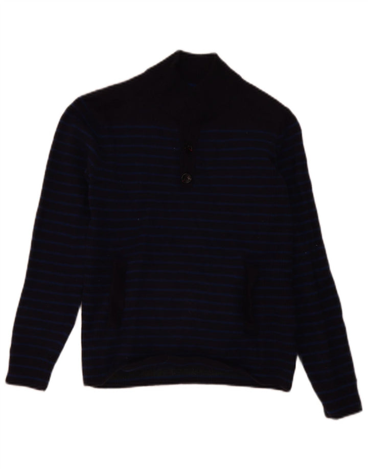 Maglione da donna Reiss con collo a bottoni, UK 12, medio, blu navy a righe