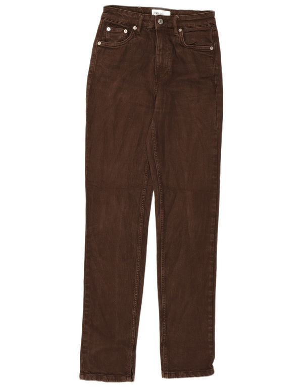 Jeans slim da donna Zara EU 36 XS W26 L31 Cotone marrone