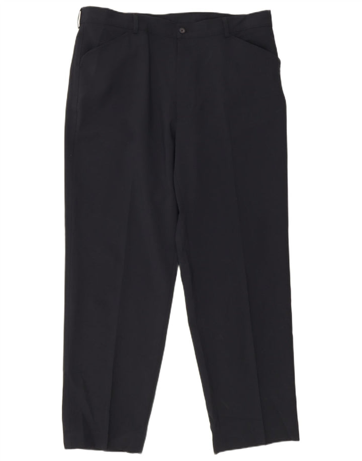 Pantaloni casual affusolati da uomo Farah W40 L31 poliestere blu navy