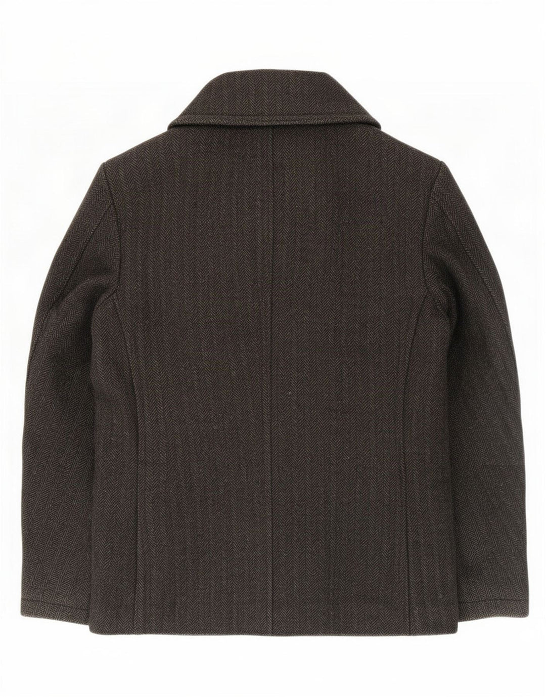 Cappotto da marinaio da uomo Superdry UK 40 grande lana a spina di pesce grigia