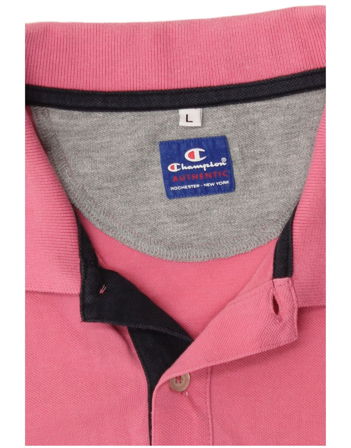 Polo da uomo Champion grande in cotone rosa