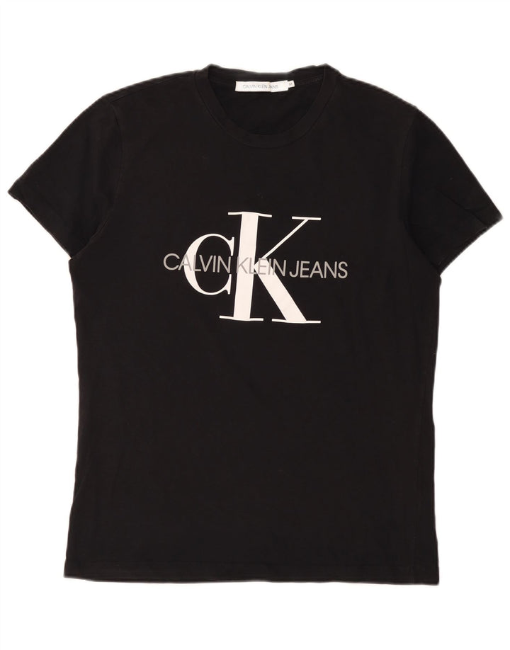 Maglietta grafica da uomo Calvin Klein Jeans Top in cotone nero medio