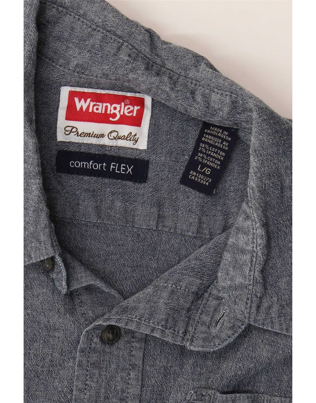 Camicia a maniche corte da uomo Wrangler grande in cotone blu
