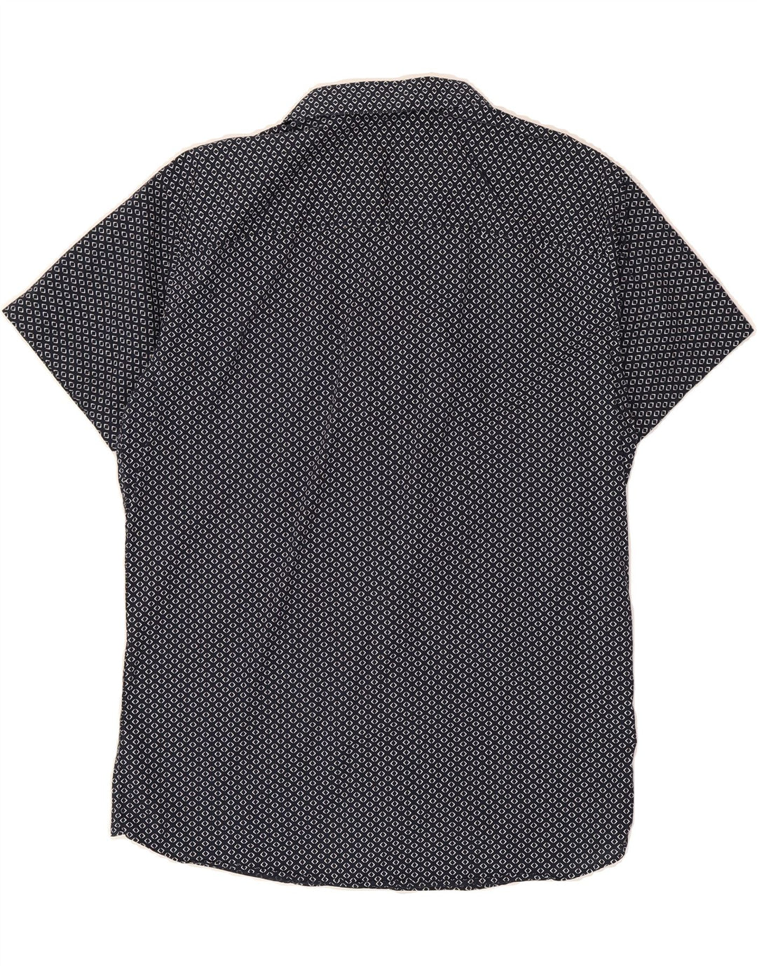 JACK & JONES Mens Slim Short Sleeve Shirt Large Navy Blue Spotted Vintage Jack & Jones and Second-Hand Jack & Jones from Messina Hembry 