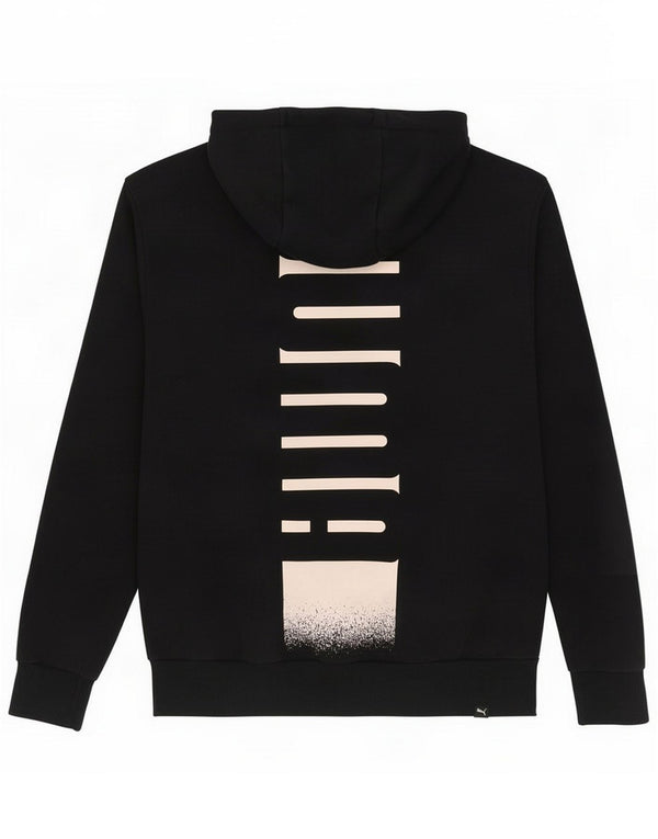 Puma Mens Graphic Hoodie Jumper Small Black Cotton