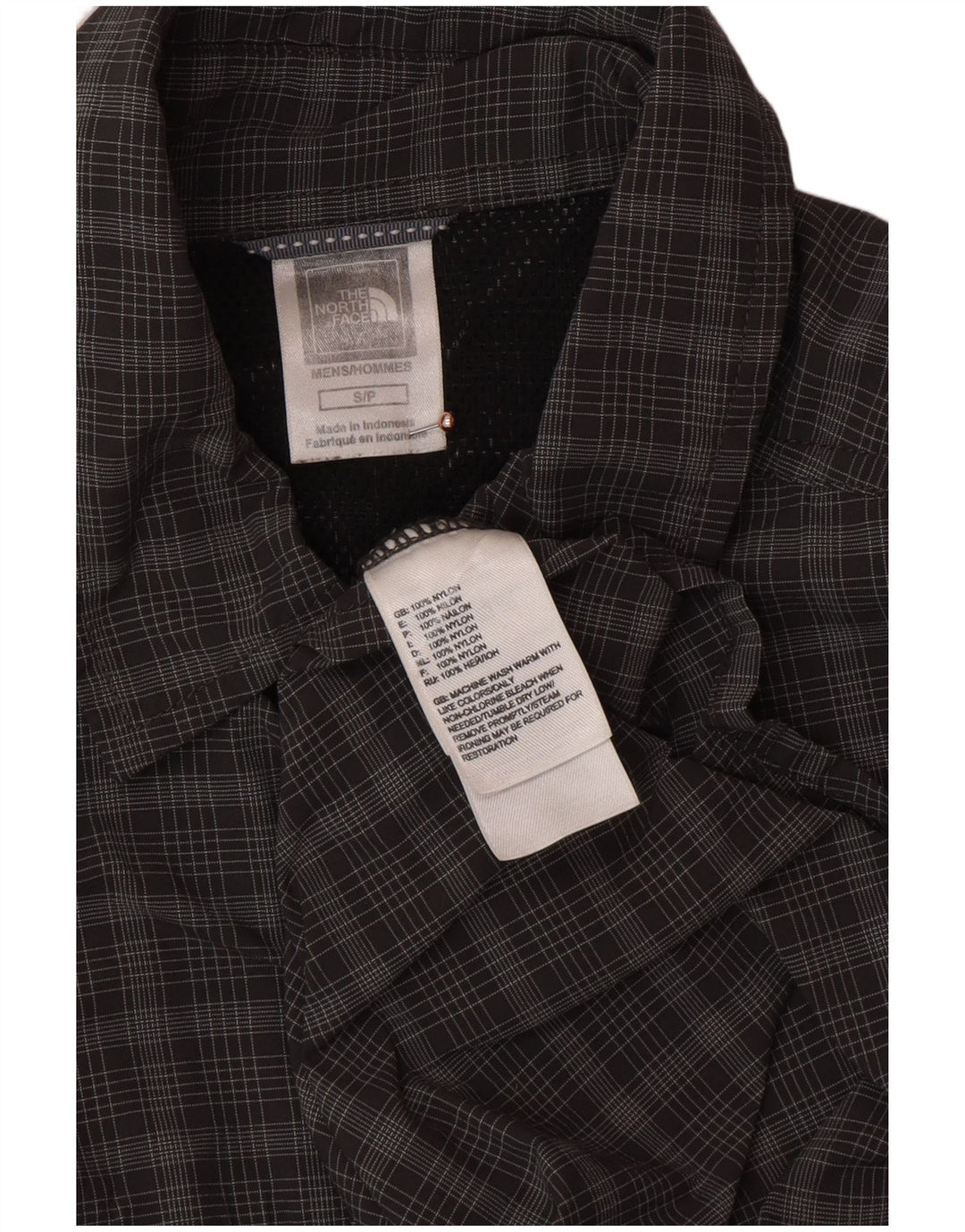 THE NORTH FACE Camicia da uomo piccola in nylon a quadri grigi