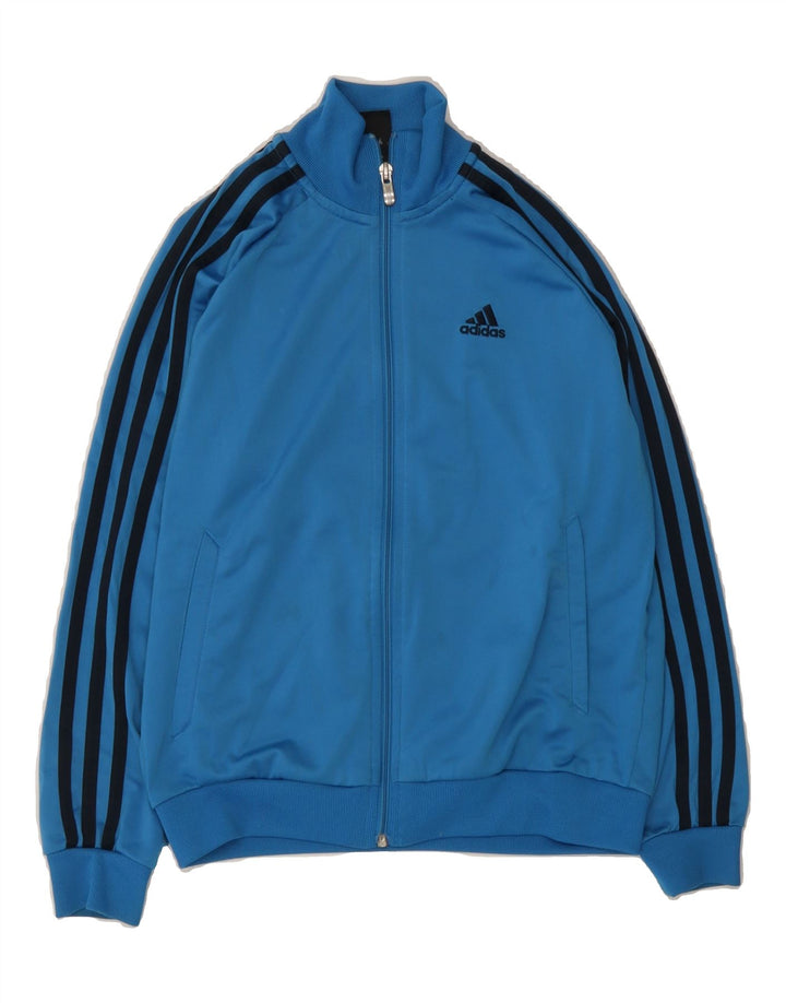 ADIDAS Boys Clima 365 Tracksuit Top Jacket 9-10 Years Blue Polyester Vintage Adidas and Second-Hand Adidas from Messina Hembry 