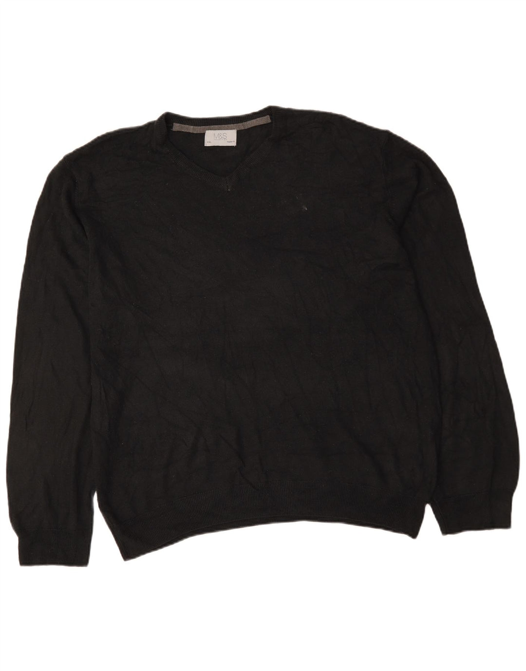 Maglione da uomo Marks & Spencer vestibilità regolare con scollo a V 2XL acrilico nero