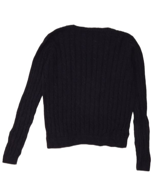 U.S. Polo Assn. Womens V-Neck Jumper Sweater UK 10 Small Navy Blue