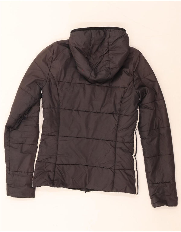 Giacca imbottita con cappuccio Adidas Primegreen da donna UK 6 XS poliestere nero