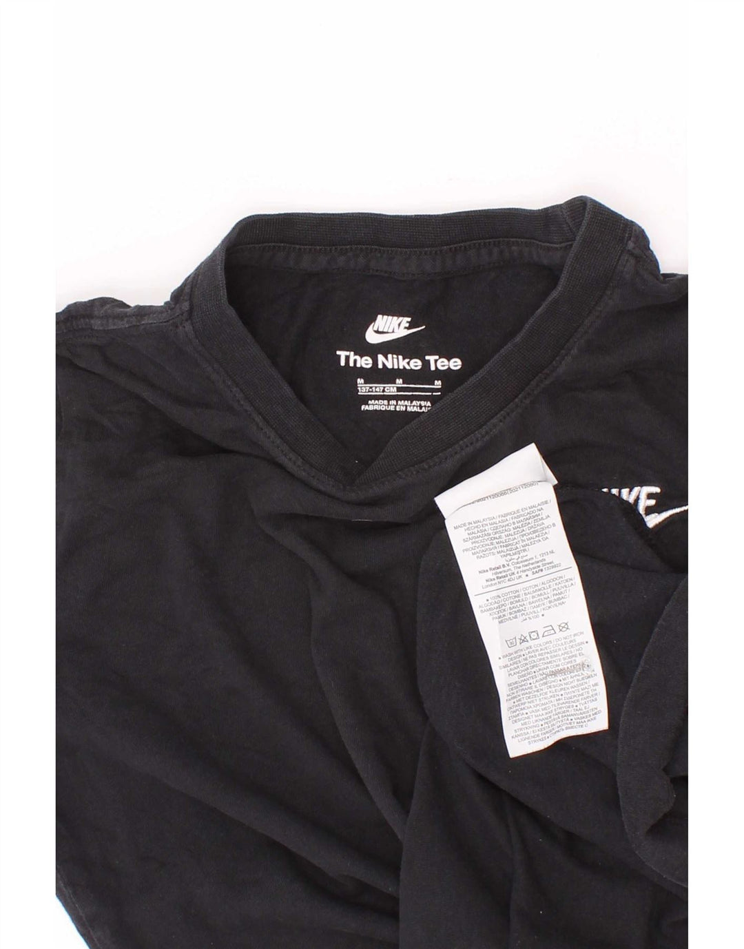 T-shirt da ragazzo Nike Top 10-11 anni cotone medio nero
