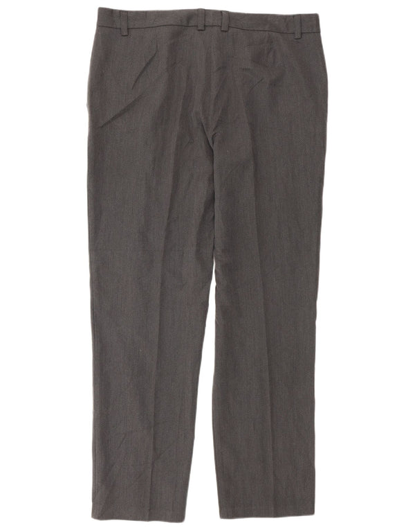 Pantaloni da abito dritti da donna Marks & Spencer UK 14 Large W34 L30 Grigio