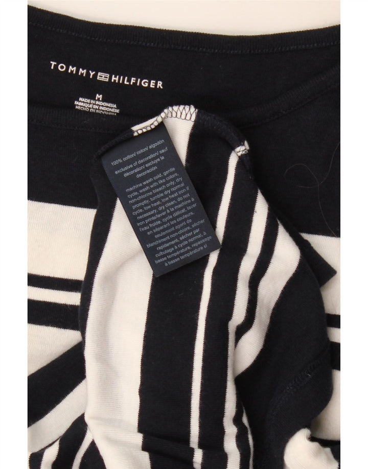 T-shirt da donna Tommy Hilfiger Top UK 12 cotone a righe nere medie