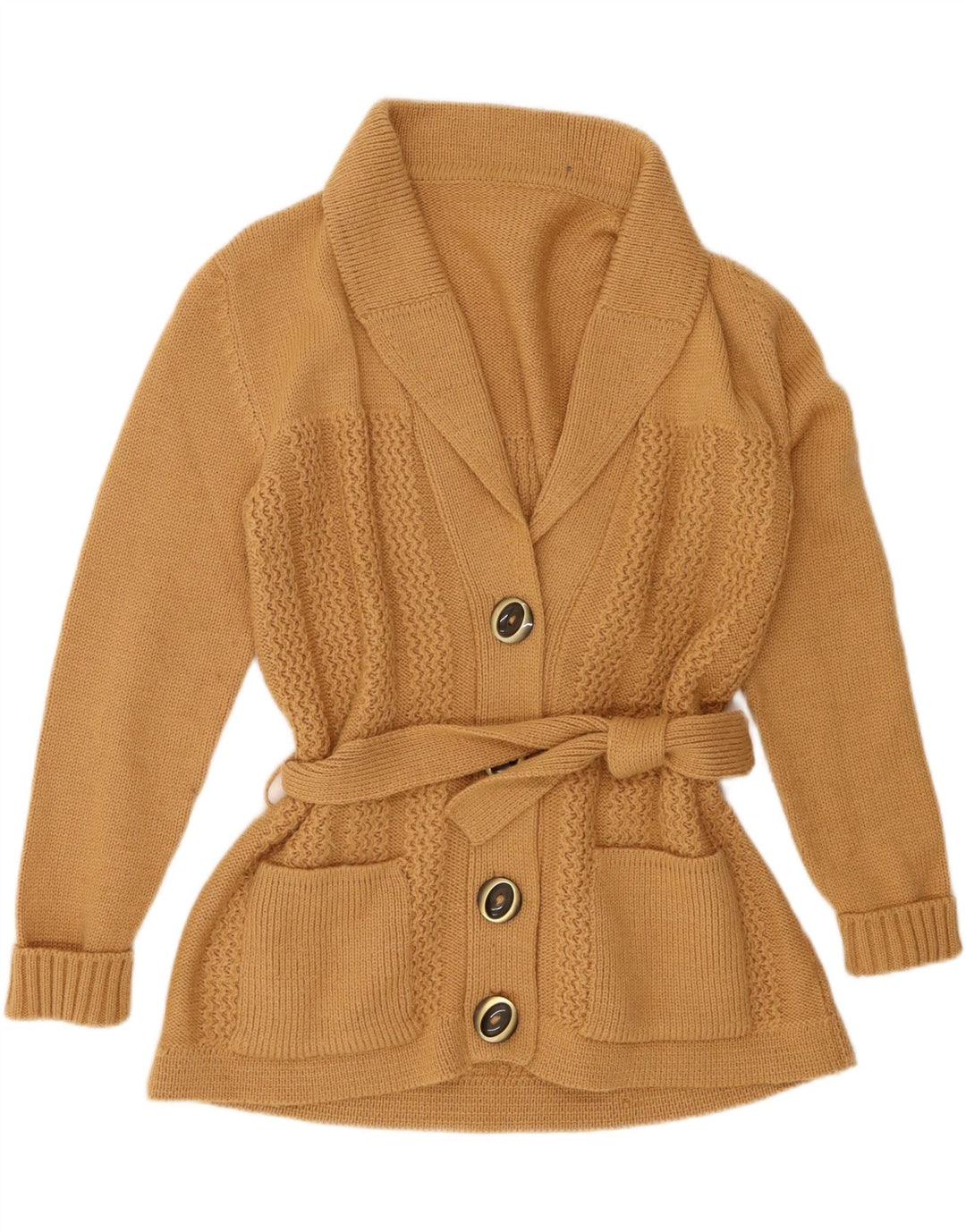 VINTAGE Womens Cardigan Sweater UK 16 Large Beige