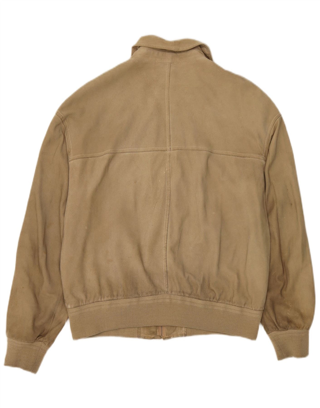 Giubbotto bomber in pelle scamosciata vintage da uomo UK 38 Beige medio