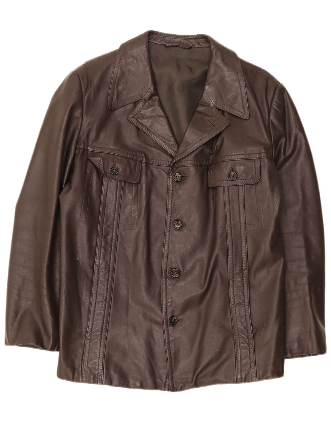 Giacca in pelle vintage da uomo UK 38 Marrone medio