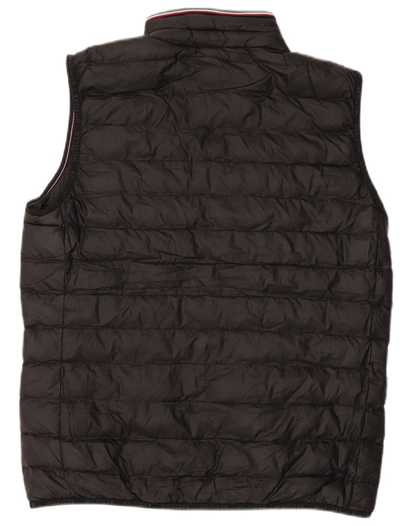 TOMMY HILFIGER Gilet imbottito da uomo UK 36 piccolo poliestere nero
