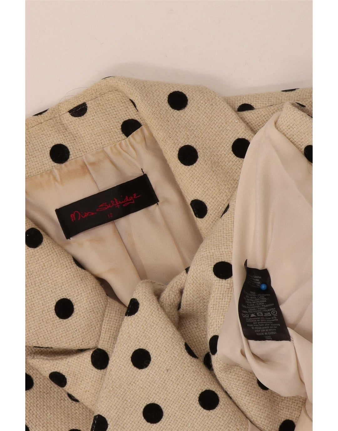 Giacca blazer corta a 1 bottone da donna Miss Selfridge UK 12 Beige medio