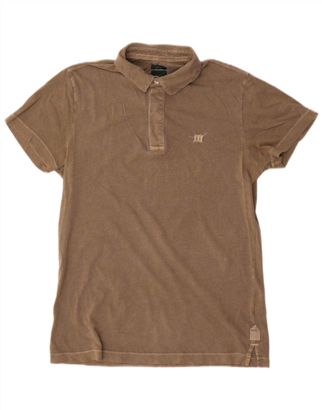 Polo da uomo slim fit Henry Cottons in cotone marrone medio