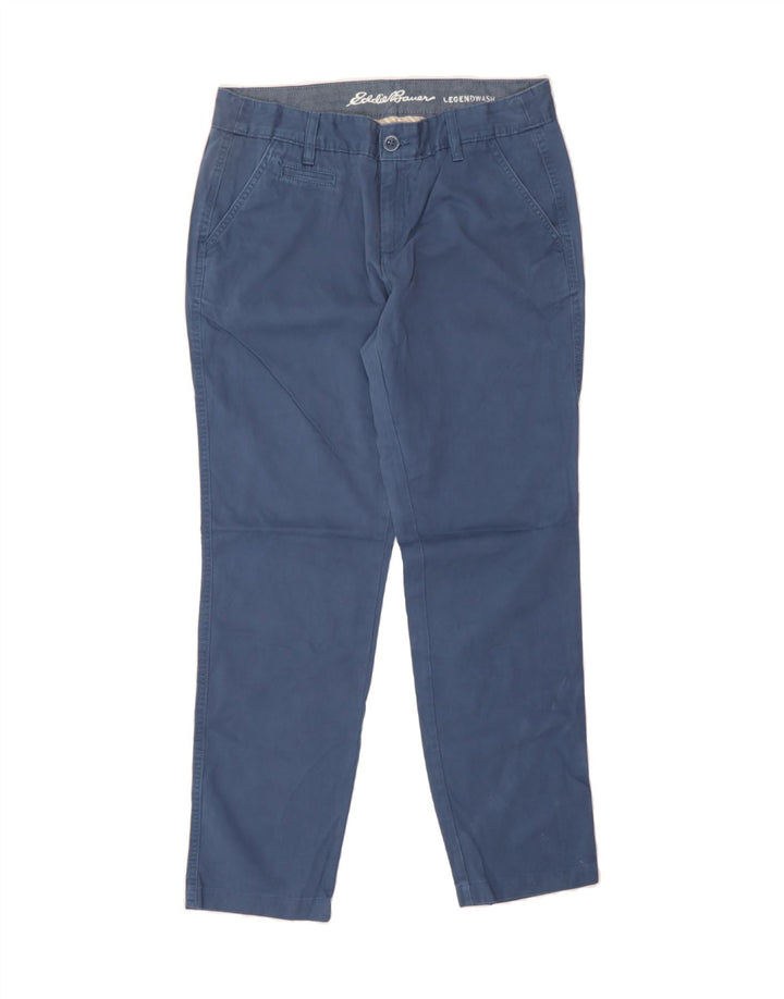 EDDIE BAUER Womens Slim Chino Trousers US 8 Medium W30 L31 Blue Cotton Vintage Eddie Bauer and Second-Hand Eddie Bauer from Messina Hembry 