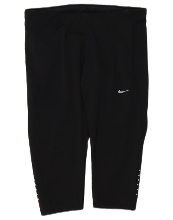 Leggings Nike Dri Fit Capri da donna UK 14 grande poliestere nero