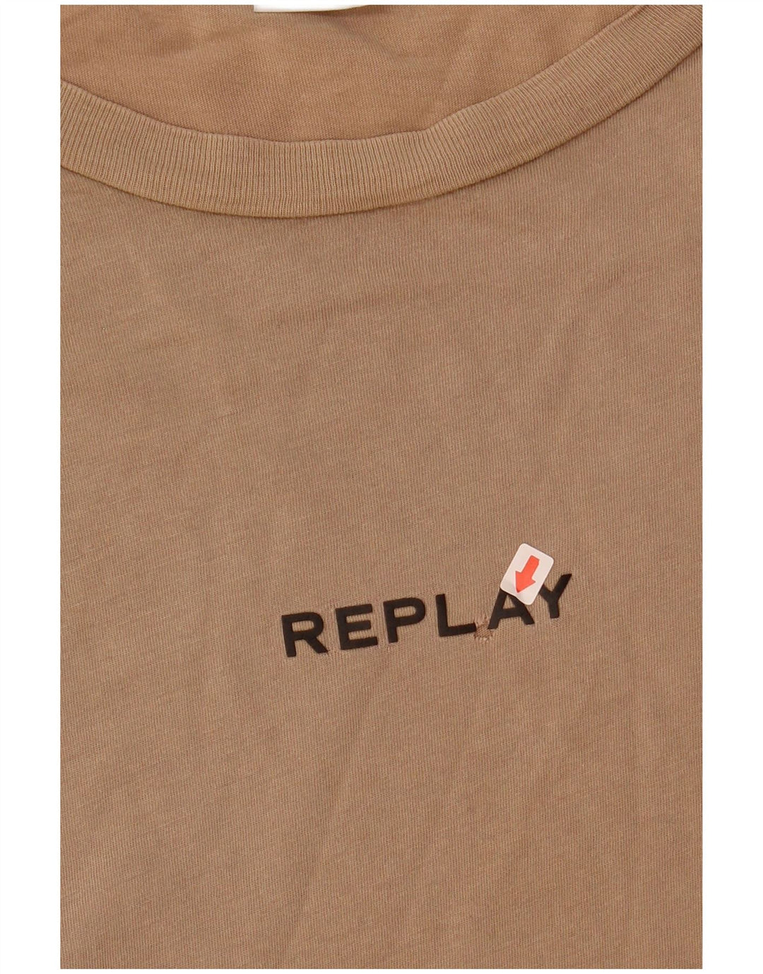 T-shirt da uomo Replay Top grande in cotone beige