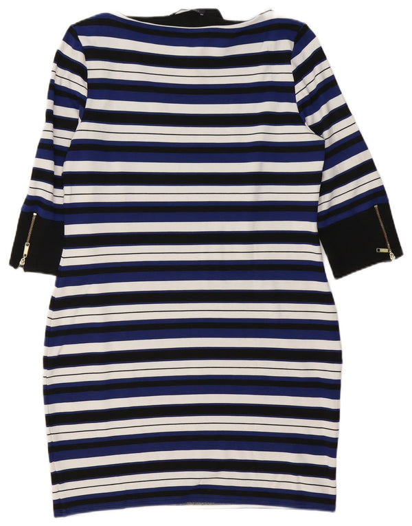 Abito tubino da donna Marks & Spencer UK 16 grandi strisce blu navy